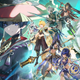 Aether, Alhaitham, Cyno, Candace, and others stand against a green backdrop.